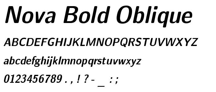 Nova Bold Oblique font